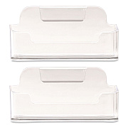 General Printing & Design Business Card Holders, Holds 50 Cards, 3.75 x 1.5 x 1.88, Plastic, Clear, 2/Pack (BCH2PK)