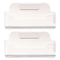 General Printing & Design Business Card Holders, Holds 50 Cards, 3.75 x 1.5 x 1.88, Plastic, Clear, 2/Pack (BCH2PK)