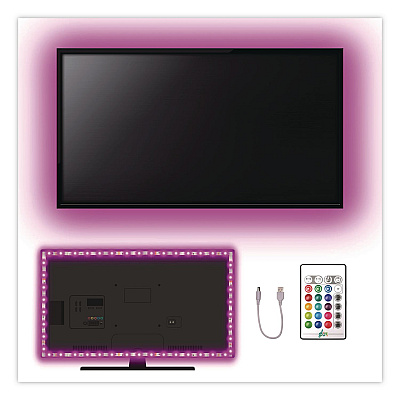 General Printing & Design LED TV Backlight for 32" to 65" Televisions, 13.1 ft String, 16 Colors (EGPLEDTV)