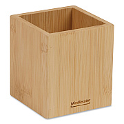 Mind Reader Wood Pen Cup Holder, 3.5" x 3.5" x 3.88", Brown (BMPENBRN)