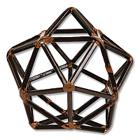 Mind Reader Metal Geometric Sculpture, 4.75 x 4.75 x 4.5, Black/Bronze (DECOBLK)