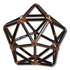 Mind Reader Metal Geometric Sculpture, 4.75 x 4.75 x 4.5, Black/Bronze (DECOBLK)