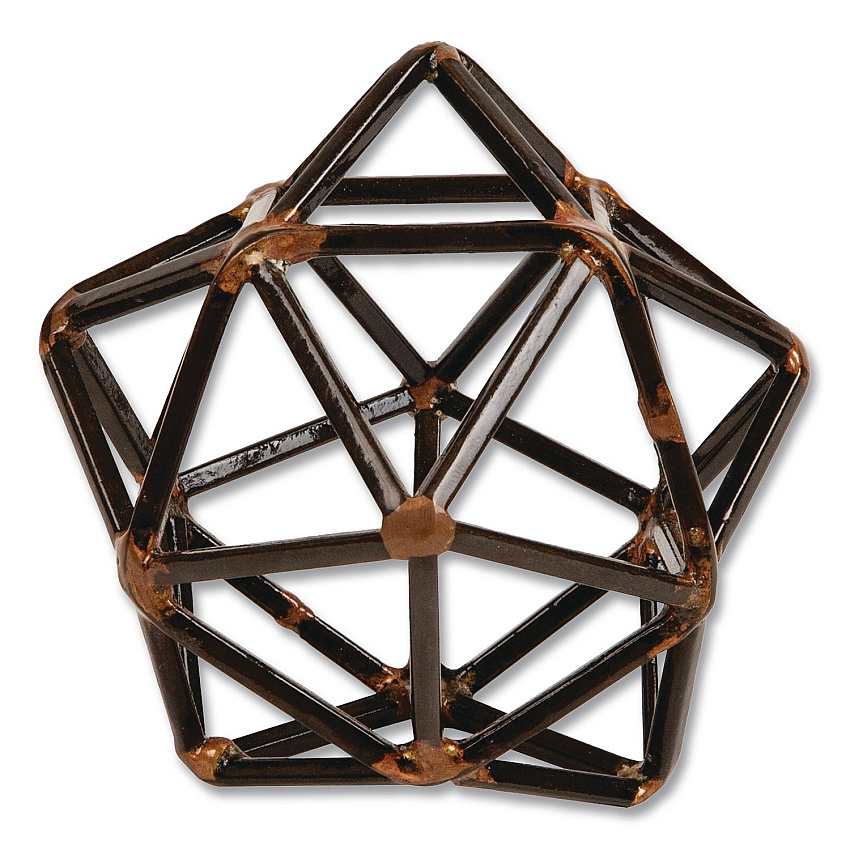 Mind Reader Metal Geometric Sculpture, 4.75 x 4.75 x 4.5, Black/Bronze (DECOBLK)