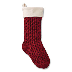 Fisherman's Knit Christmas Stocking, 7.5 x 24, Red (521380446)
