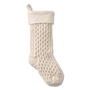 Fisherman's Knit Christmas Stocking, 7.5 x 24, Cream (521380459)