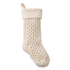 Fisherman's Knit Christmas Stocking, 7.5 x 24, Cream (521380459)