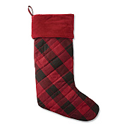 Tartan Velvet Stocking, 8.5 x 22, Red/Black Buffalo Check (52138144213)