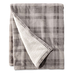 Wicked Plush Sherpa Throw, 50 x 60, Harbor Gray Plaid (50771735333)