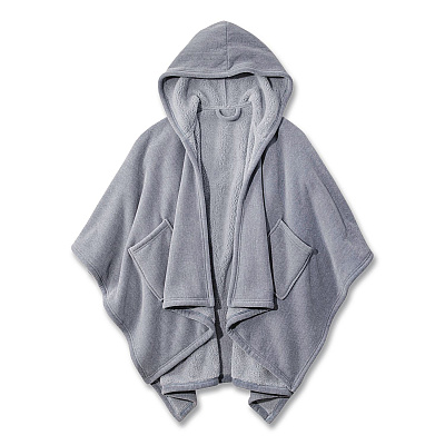 Cozy Chenille Wearable Throw, 60 x 58, Shadow Blue (52388429707)