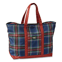 Large Polyester Everyday Lightweight Tote, 17" x 7.5" x 15", Navy Stewart/Red (302388157235)