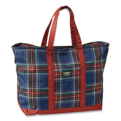 Large Polyester Everyday Lightweight Tote, 17" x 7.5" x 15", Navy Stewart/Red (302388157235)