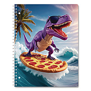 ECCOLO One-Subject Notebook, Wide/Legal Rule, Dino or Shark, Randomly Assorted, (80) 11 x 8.5 Sheets (ST845D)
