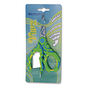 Westcott Vibez Student Scissors, Pointed Tip, 5" Long, 2.25" Cut Length, Straight Green/Blue Handle (00858)