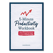 Quarto 5-Minute Productivity Workbook Journal, White/Blue/Red Cover, (192) 8 x 6 Sheets (978078584205)