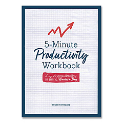 Quarto 5-Minute Productivity Workbook Journal, White/Blue/Red Cover, (192) 8 x 6 Sheets (978078584205)