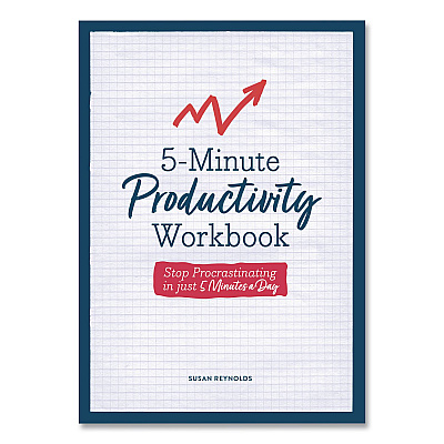Quarto 5-Minute Productivity Workbook Journal, White/Blue/Red Cover, (192) 8 x 6 Sheets (978078584205)