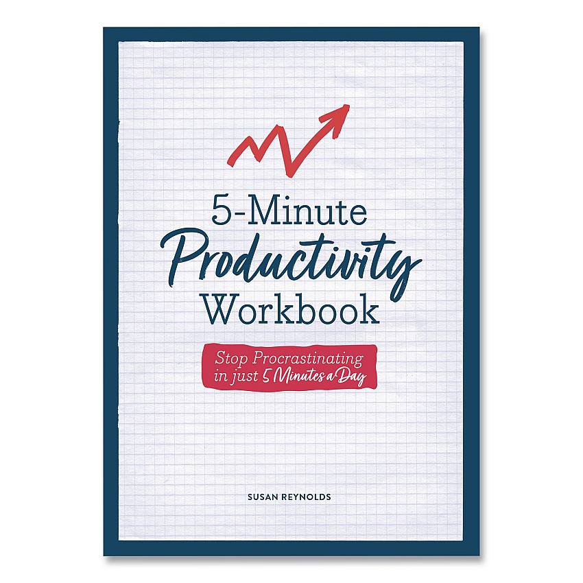 Quarto 5-Minute Productivity Workbook Journal, White/Blue/Red Cover, (192) 8 x 6 Sheets (978078584205)