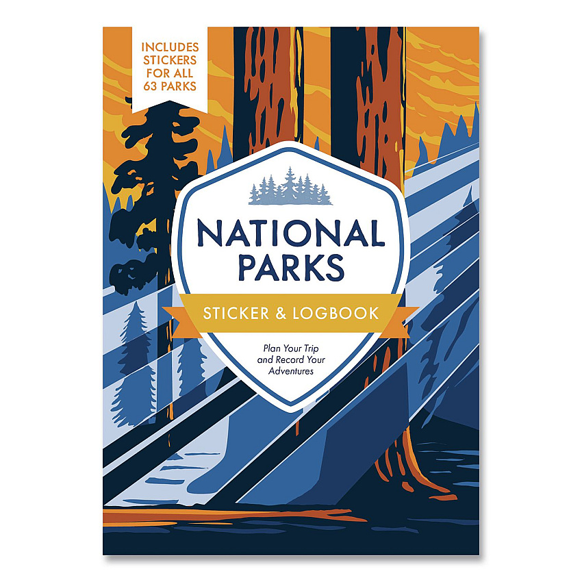 Quarto National Parks Sticker and Logbook Guided Journal, Blue/Brown Graphic Cover, (208) 8 x 6 Sheets (978078584426)