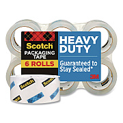 Scotch 3850 Heavy-Duty Packaging Tape, 3" Core, 1.88" x 43.7 yds, Clear, 6/Pack (3850406)
