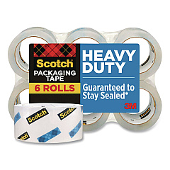 Scotch 3850 Heavy-Duty Packaging Tape, 3" Core, 1.88" x 43.7 yds, Clear, 6/Pack (3850406)