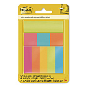 Post-it Notes Combo Pack with Pagemarkers, (1) 3" x 4", (3) 0.88" x 2.87", (5) 0.5" x 1.7", Randomly Assorted Bright Colors, 50 Sheets/Pad (670COMBO)