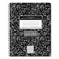 Roaring Spring Signature Collection Composition Notebook, Quadrille Rule (5 sq/in), Black Marble Cover, (70) 9.75 x 7.5 Sheets (10113)