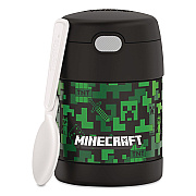 Thermos FUNTainer Minecraft Two-Compartment Food Jar, 10 oz, Black/Multicolor (F3102MI6)