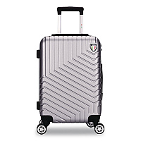 TUCCI SPETTACOLO Hardside Carry-On Spinner Suitcase, 13.7 x 8.2 x 20, Titanium Silver (T072220INTSL)