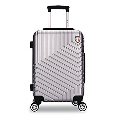 TUCCI SPETTACOLO Hardside Carry-On Spinner Suitcase, 13.7 x 8.2 x 20, Titanium Silver (T072220INTSL)