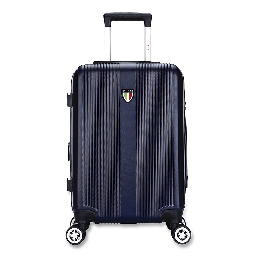 TUCCI TESORO Hardside Carry-On Spinner Suitcase, 13.7 x 7.6 x 22.8, Blue (T073120INBLU)