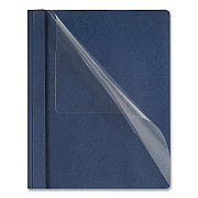 Oxford Clear Front Standard Grade Report Cover, Three-Prong Fastener, 0.5" Capacity, 8.5 x 11,  Clear/Dark Blue (55838EA)