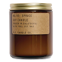 P.F. Candle Co. Soy Jar Candle, Spruce, 50 Hour Burn Time, 7.2 oz, Amber (SC5)