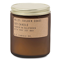 P.F. Candle Co. Soy Jar Candle, Golden Coast, 50 Hour Burn Time, 7.2 oz, Amber (SC21)