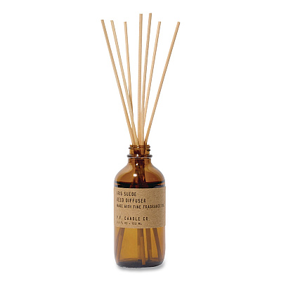 P.F. Candle Co. Reed Diffuser, Iris Suede, 3.5 oz, 4.25" Bottle, 9" Reeds, Amber (XRD23)