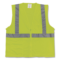 PIP Safety Vests, Polyester, 3X-Large, Lime Yellow (3020702ZLY3X)