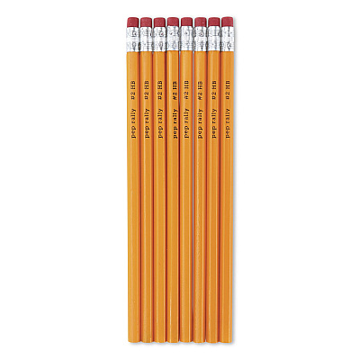 Pep Rally Wooden Pencil, 2.1 mm, #2 Medium Lead, Yellow Barrel, 8/Pack (59803US)