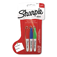 Sharpie Mini Permanent Marker, Holiday Package, Fine Tip, Assorted Colors, 3/Pack (2221003)