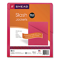 Smead Organized Up Slash Jackets, Letter Size, Red, 25/Pack (75433)