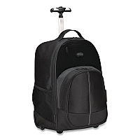 Targus Compact Rolling Backpack, Fits PC Laptops Up to 16" and MacBook Pros Up to 17", 13.8" x 9" x 19", Black (TSB750US)
