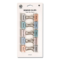 U Brands Task On Hand Medium Binder Clips, Assorted Labels/Colors, 10/Pack (5062U0832)