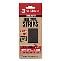 Velcro ECO Collection Industrial Strips, 1.75" x 3", Black, 2/Pack (VEL30189USA)