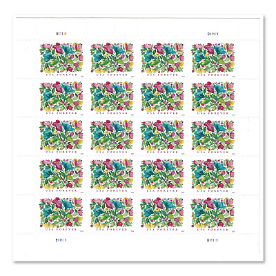 United States Postal Service 1 oz First-Class Forever Stamps, Celebration Blooms, 20 Stamps (FORCELBLOOM2)