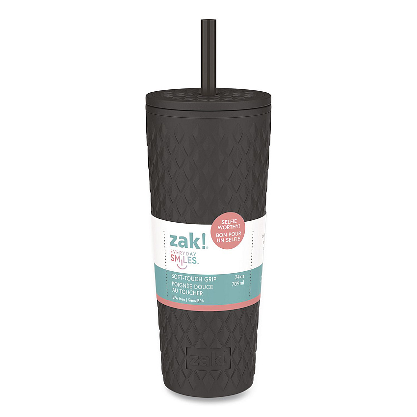 Cora Stainless Steel Double Wall Insulated Tumbler, 24 oz, Ebony (0015W621)