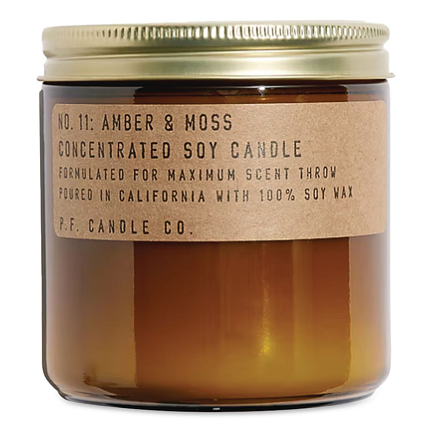 P.F. Candle Co. Soy Jar Candle, Amber and Moss, 50 Hour Burn Time, 7.2 oz, Amber (SC11)