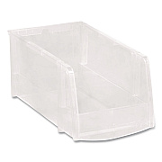Staples Stackable Storage Bin, 0.38 L, 3 x 4.5 x 7.5, Clear (200518)