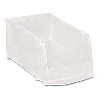 Staples Stackable Storage Bin, 0.38 L, 3 x 4.5 x 7.5, Clear (200518)
