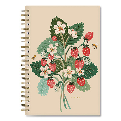 Blue Sky Bespoke Letterpress Content Notebook, Strawberry and Bee Cover, (150) 8 x 5 Sheets (159140)