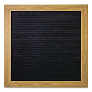 COSCO Message Letter Board, 10 x 10, Black Surface, Brown Wood Frame (098522)