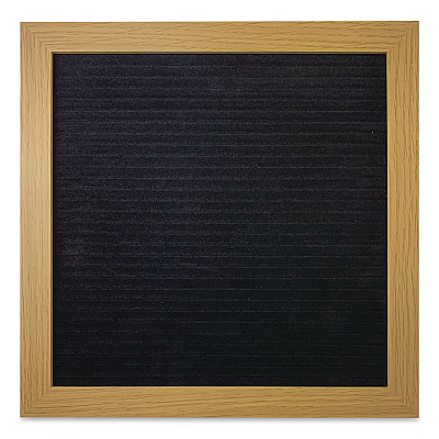 COSCO Message Letter Board, 10 x 10, Black Surface, Brown Wood Frame (098522)