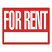 COSCO For Rent Sign Kit, 19 x 15, Red/White (098538)